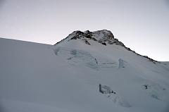 08 Looking Up At The Route Ahead To The Summit Of Lhakpa Ri Just After Sunrise After Leaving Camp